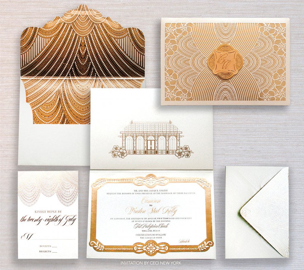 Luxury wedding invitation by Ceci New York