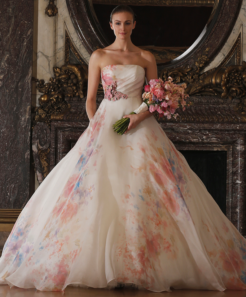 floral wedding gown romona keveza collection bride