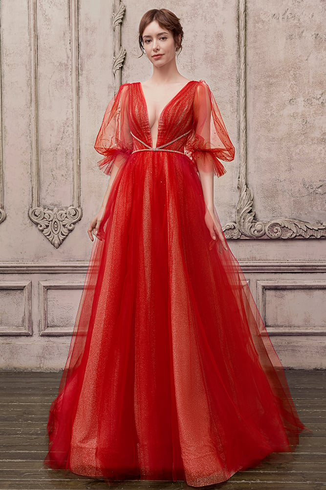 red wedding dress