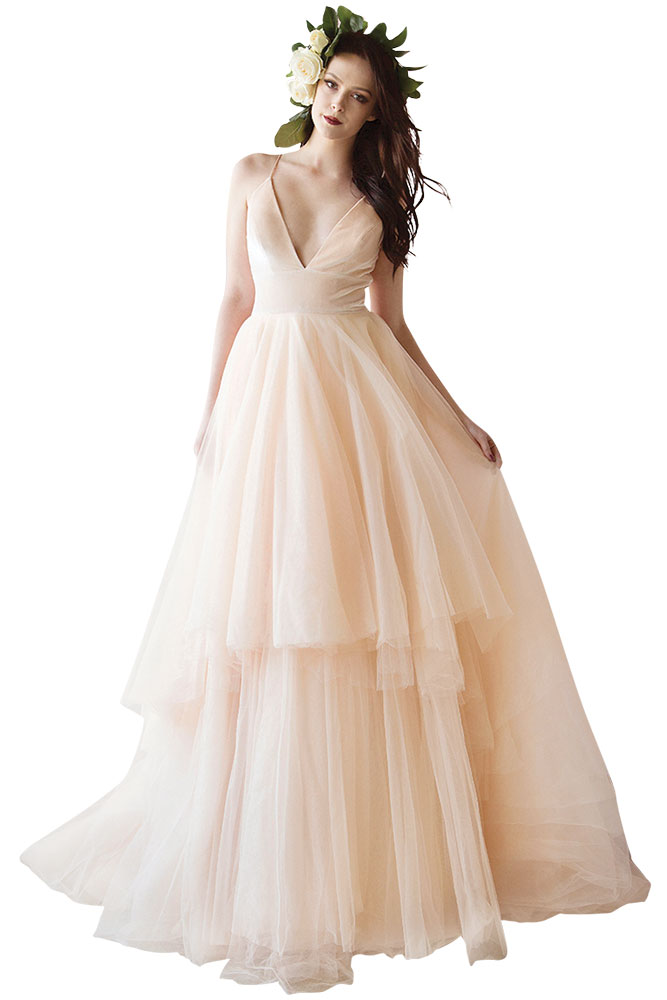 Blush wedding gown by Lainne Berry