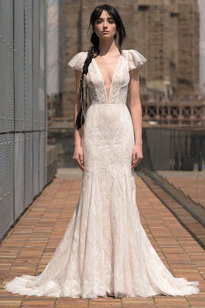 Ruffled wedding gown by Alyne by Rita Vinieris