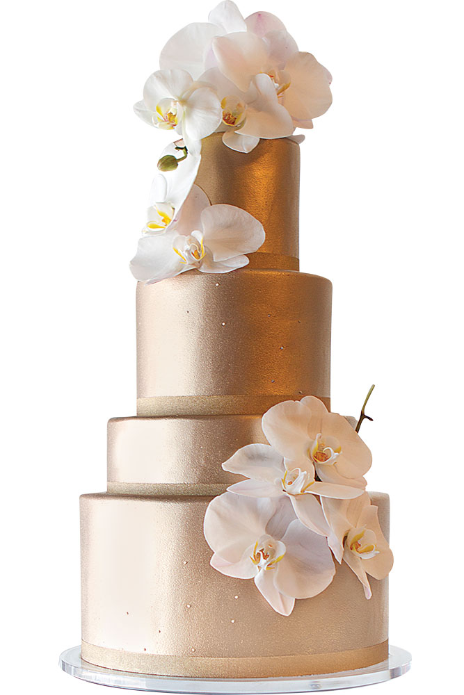 Gold wedding cake