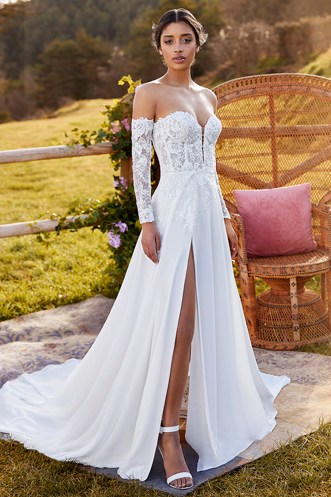 white one wedding gown