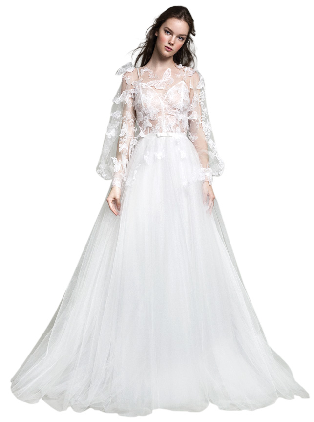 Bell Sleeve Wedding Gown by Dalaarna