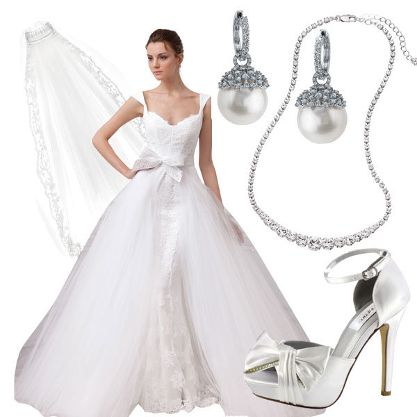 Wedding gown and accessories cheap