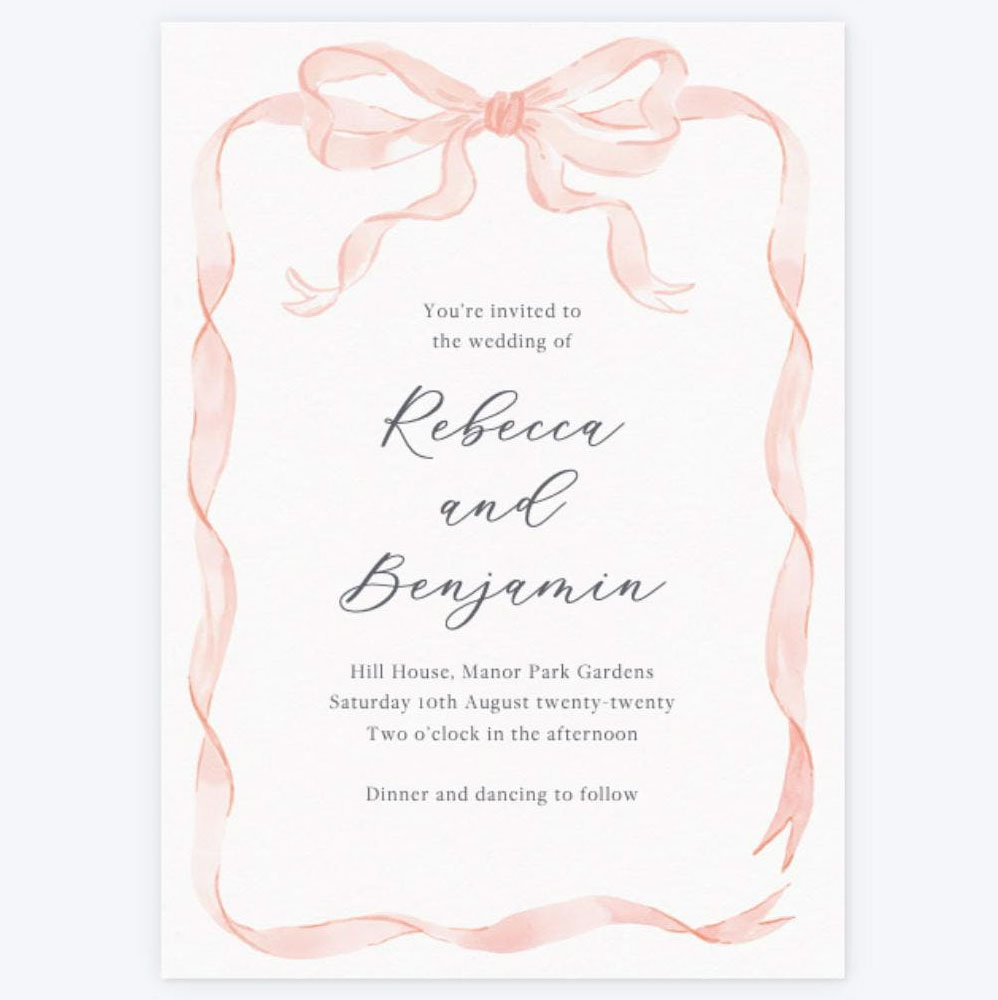 ribbon wedding invitation