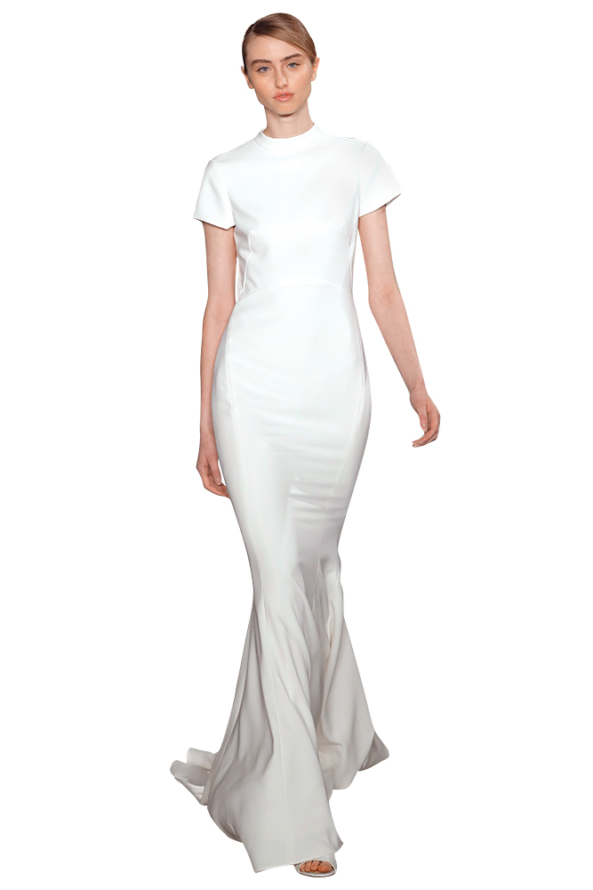 Amsale tshirt wedding gown