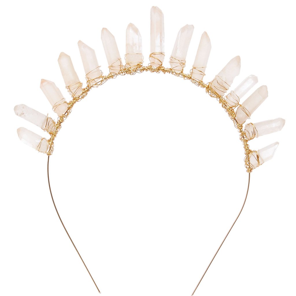 Crystal quartz headband by Kerry Ann Strokes