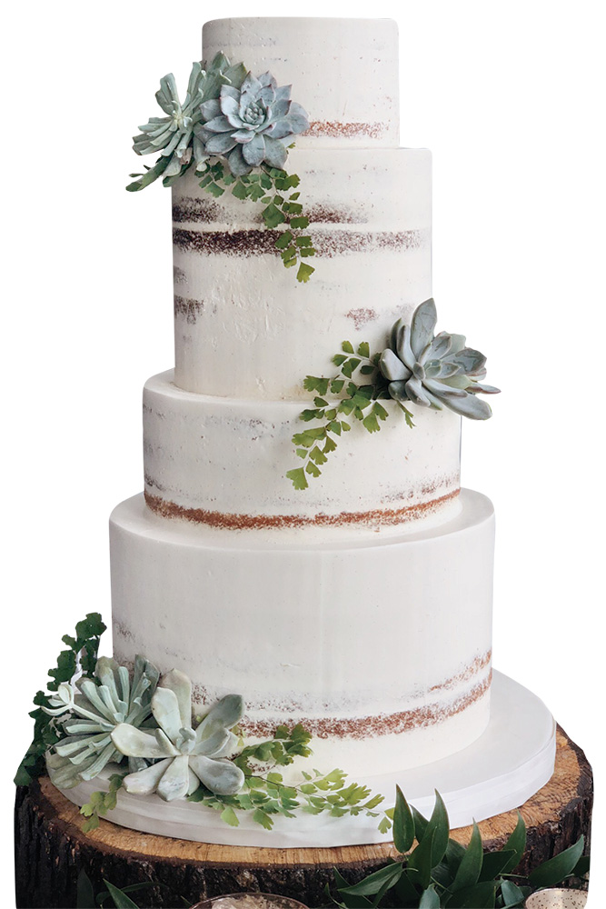 Naked wedding cake by Sweet Heather Anne