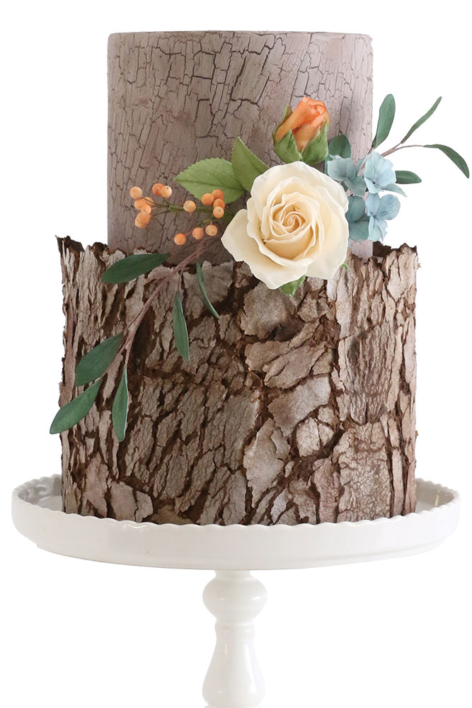 wood inspired cake by zoe clark cakes