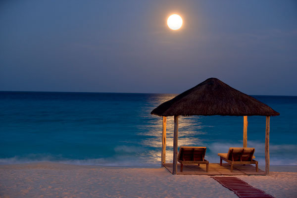 beautiful beach view at night