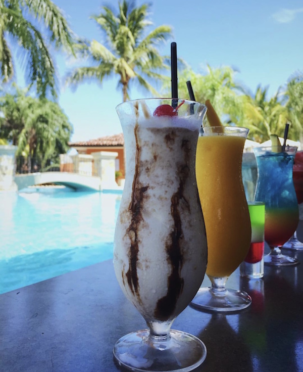 drinks by the pool at the buenaventura beach and golf resort in panama