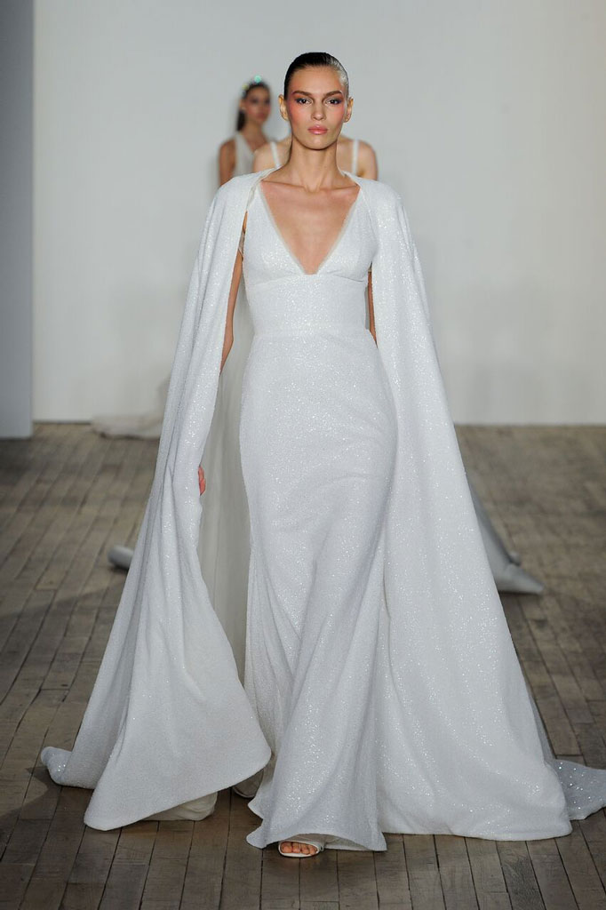 wedding gown with cape
