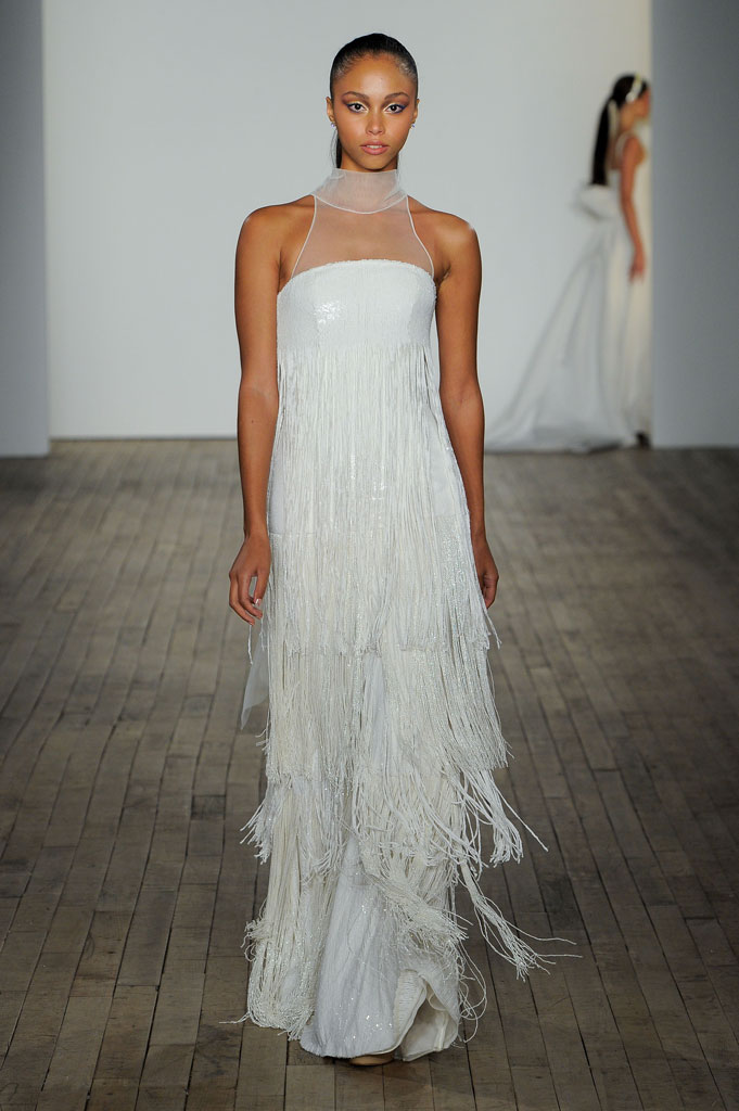 Fringe wedding gown