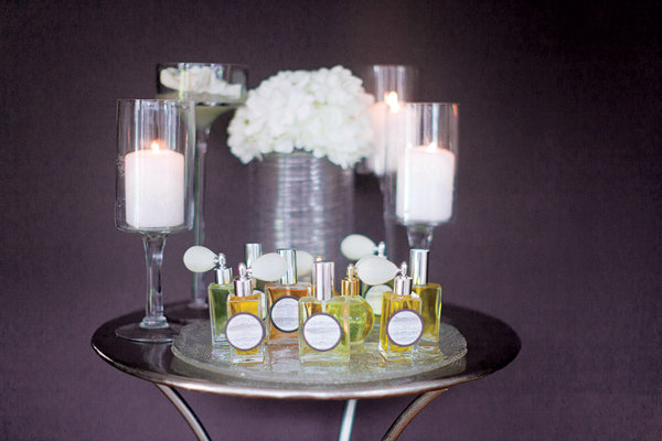 decor ideas using perfume for a bridal shower