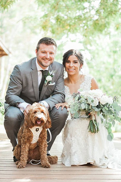 maggie sottero dog in wedding