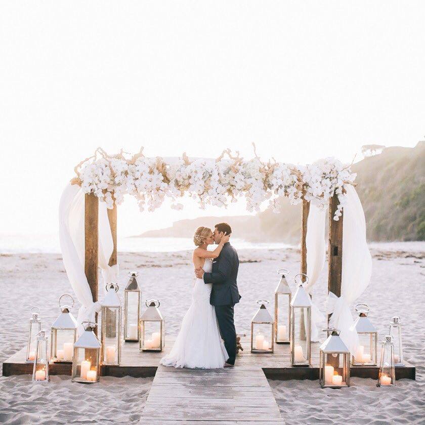 beach wedding lanters