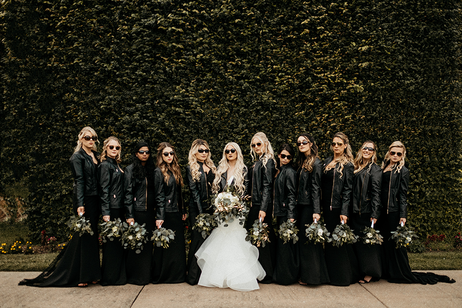 bridal party leather jackets front