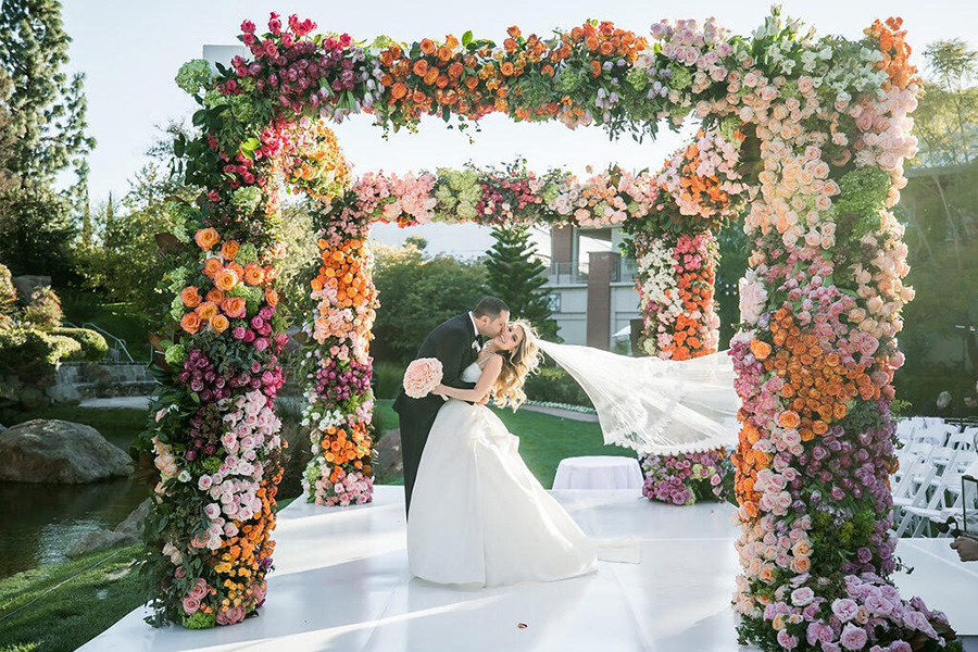 floral wedding ceremony gazebo