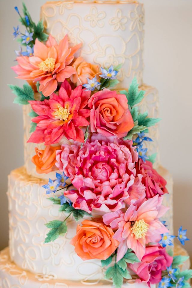 flower wedding cake