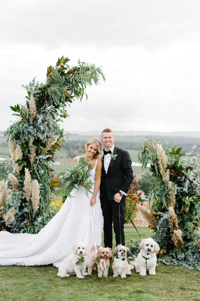 four puppies one wedding