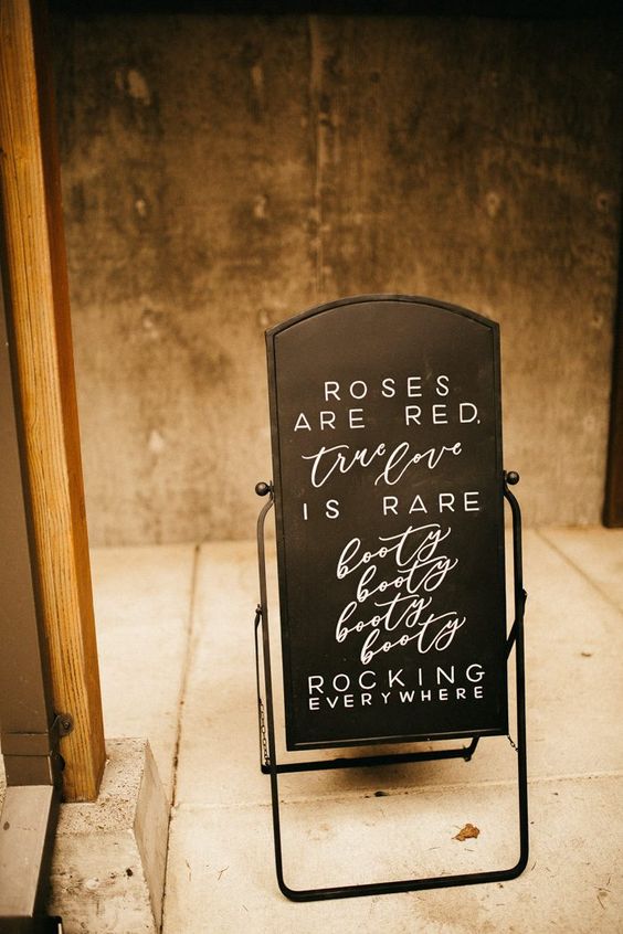 fun wedding sign