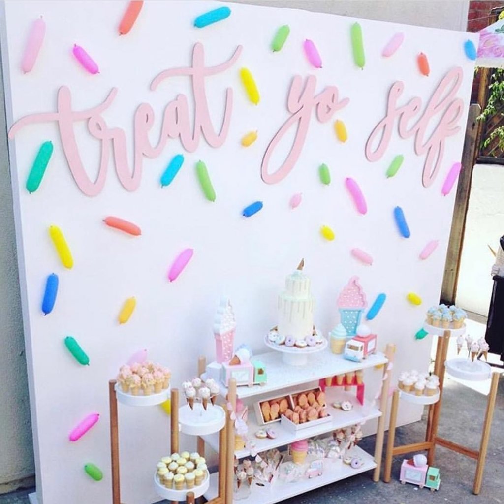 ice cream bridal shower dessert table