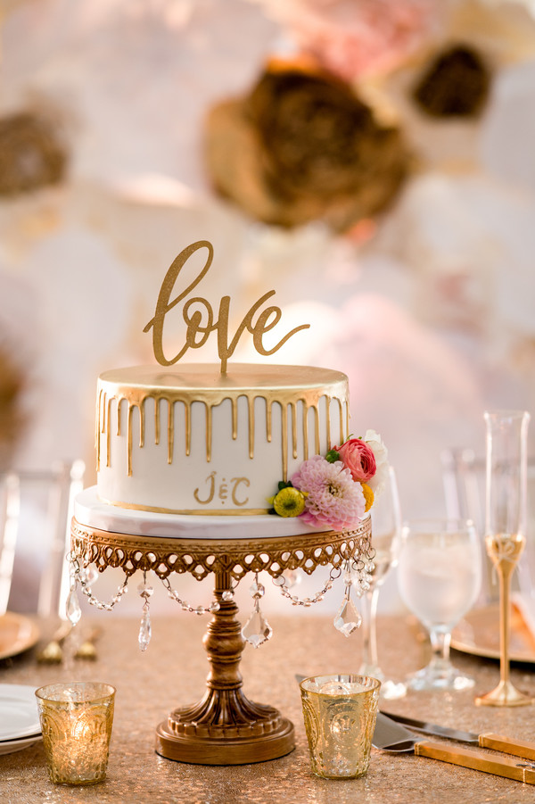 metallic wedding cake