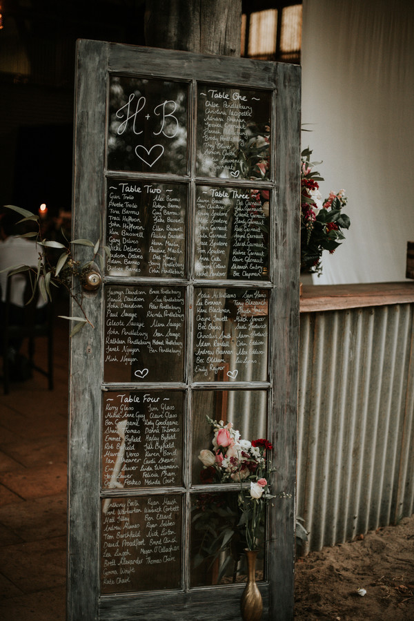 rustic glass door seating chart