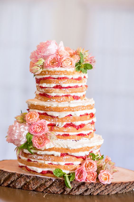 strawberry shortcake wedding cake