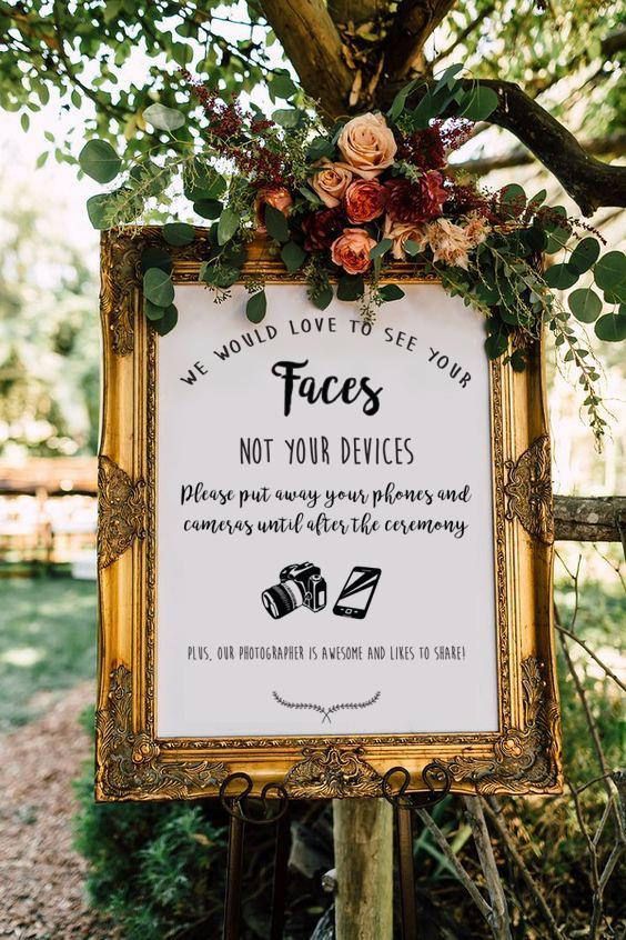 unplugged wedding sign