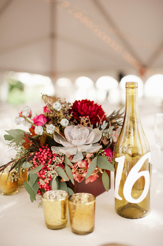 wine bottle table numbers