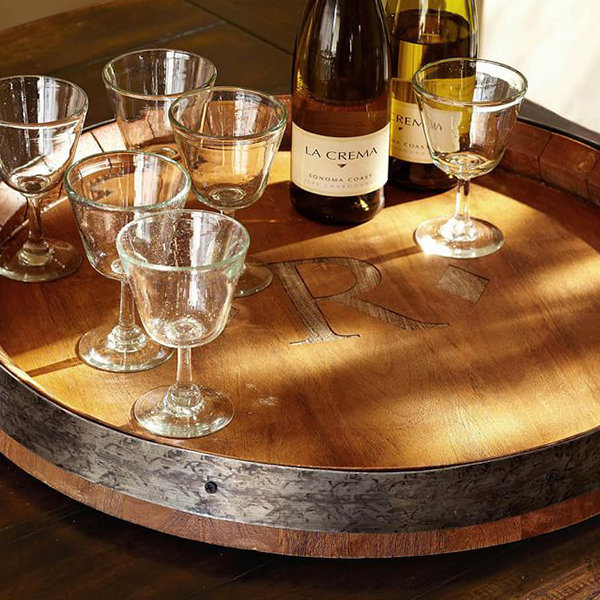 wood barrel tray