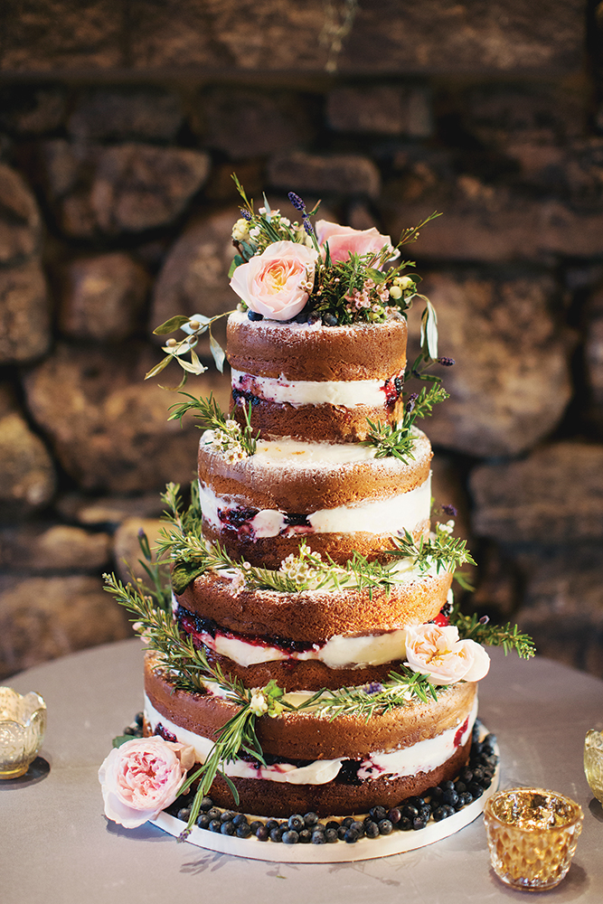 naked wedding cake