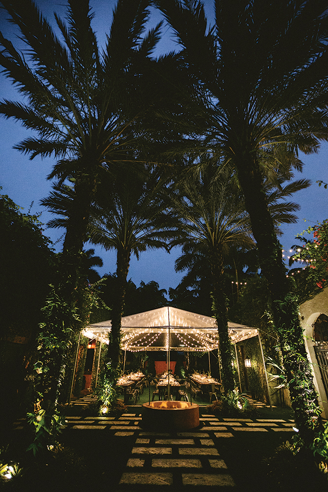 backyard wedding under a tent