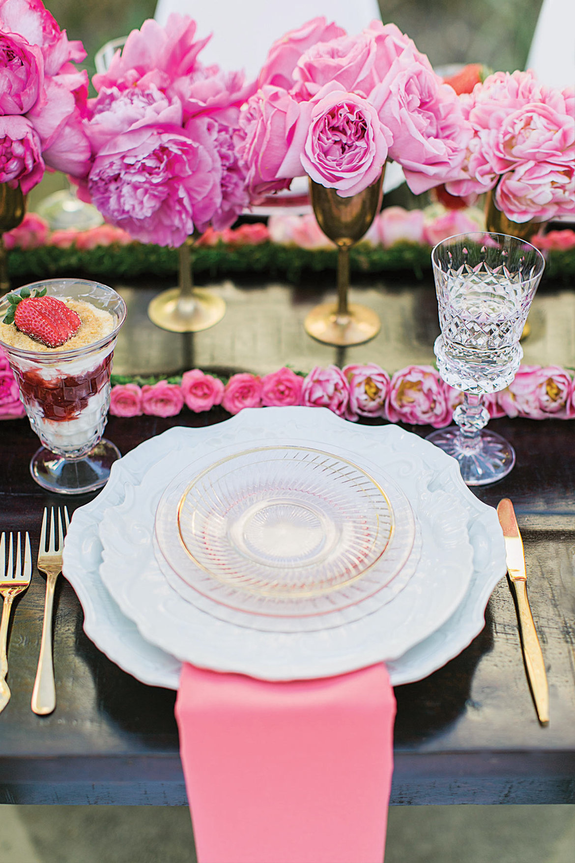 pink place setting