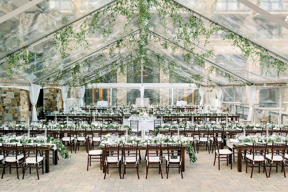 clear tent wedding reception