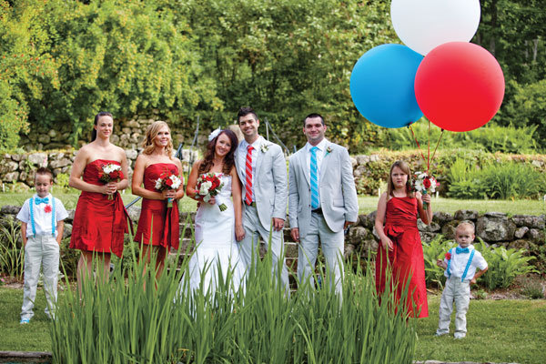 red bridesmaid dress