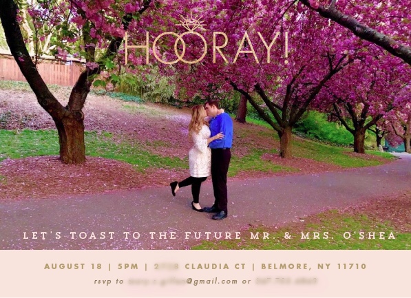 minted hooray engagement party invitaion