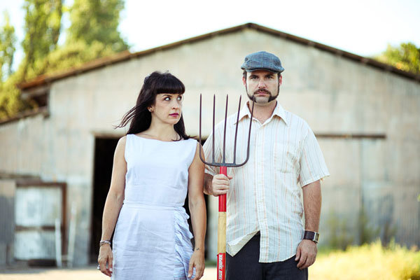 american gothic theme engagement photos