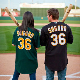 baseball theme engagement photos