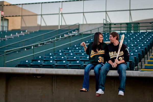 baseball theme engagement photos