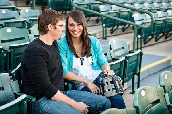 baseball theme engagement photos