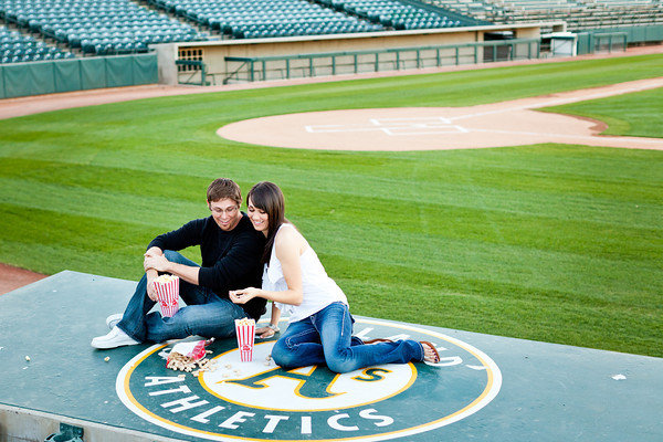 baseball theme engagement photos