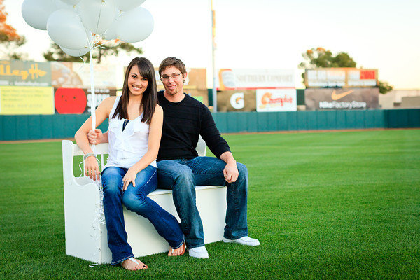 baseball theme engagement photos