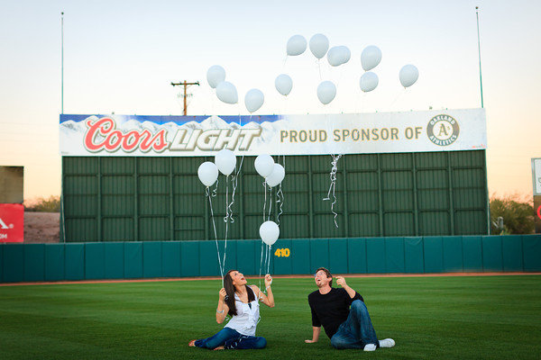 baseball theme engagement photos