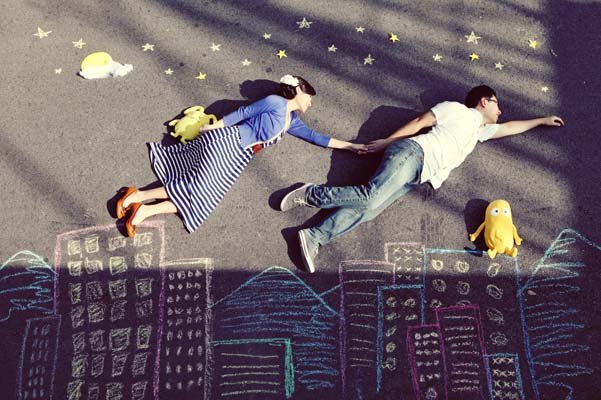 chalk engagement photos