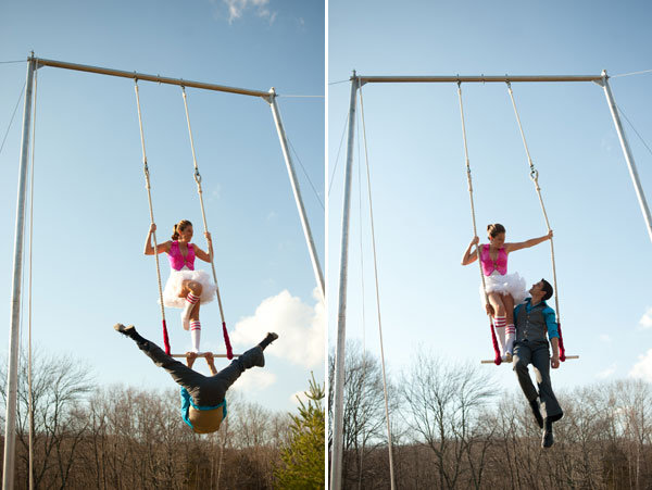 circus theme engagement photos