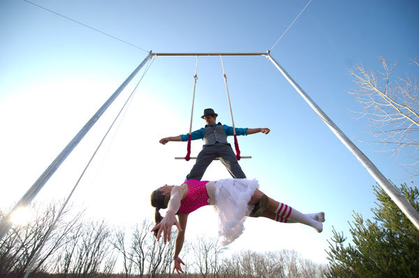 circus theme engagement photos