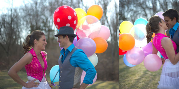 circus theme engagement photos